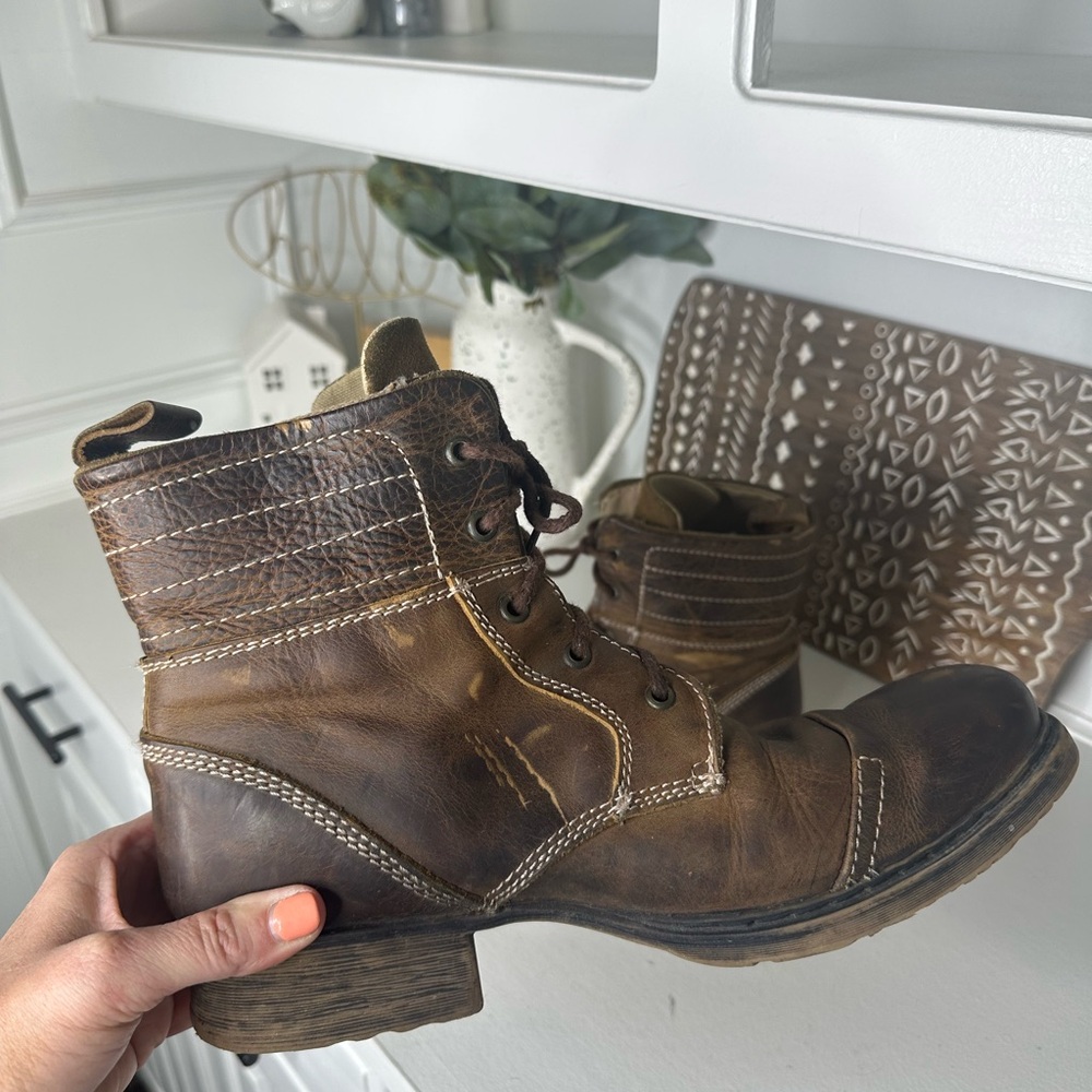 Bed|Stu Men's Distressed Leather Lace-Up Boots Size 10 - Picture 6 of 9